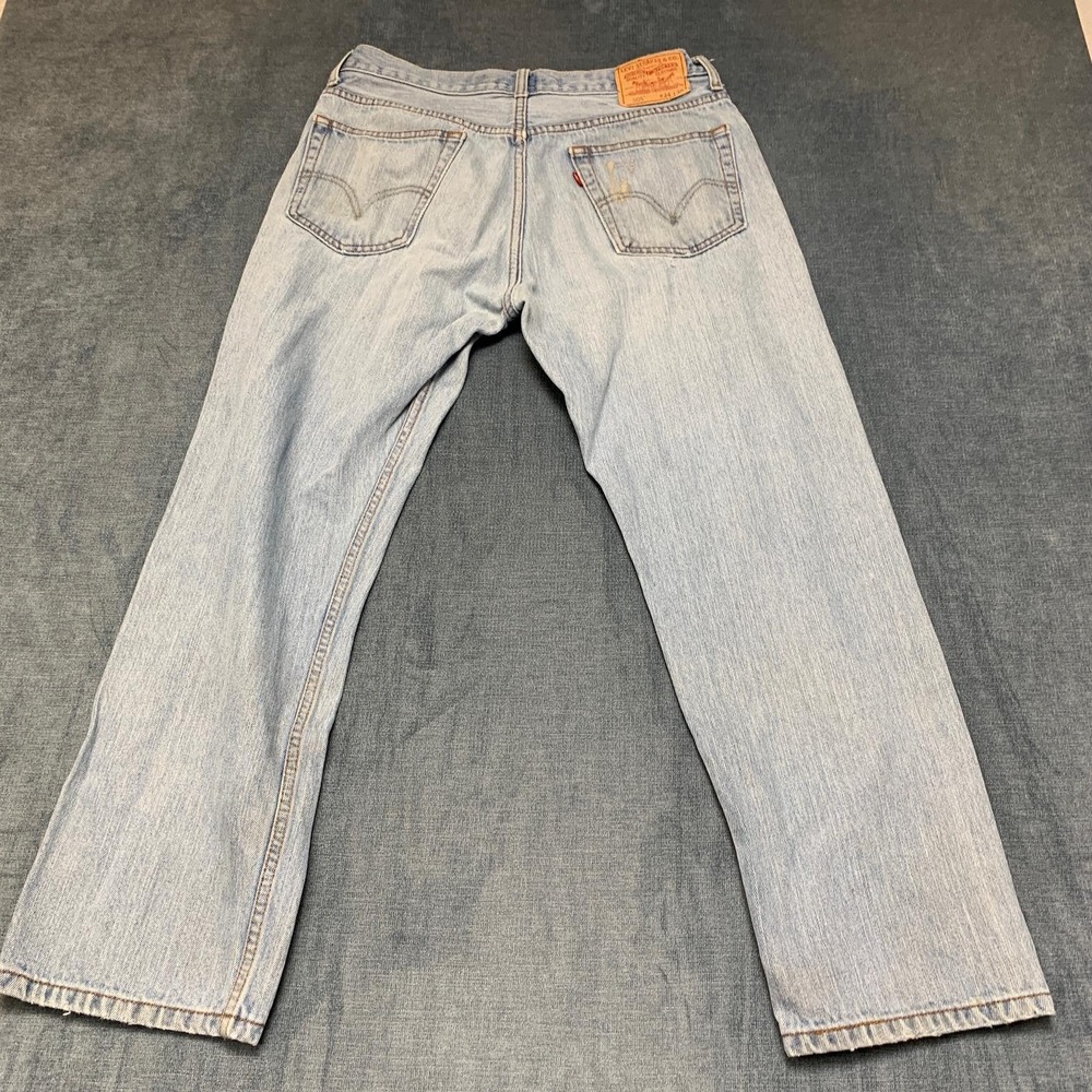 Levi's 505 Jeans Mens 34x30 Blue Denim Medium Wash Regular Fit Straight Leg